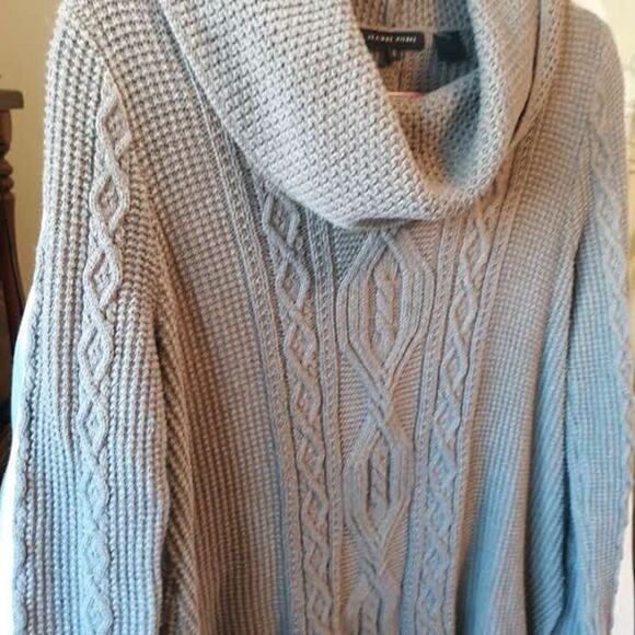 Chunky Knit Sweater Cowl Neck Size S Jeanne Pierre light Taupe - Picture 2 of 7